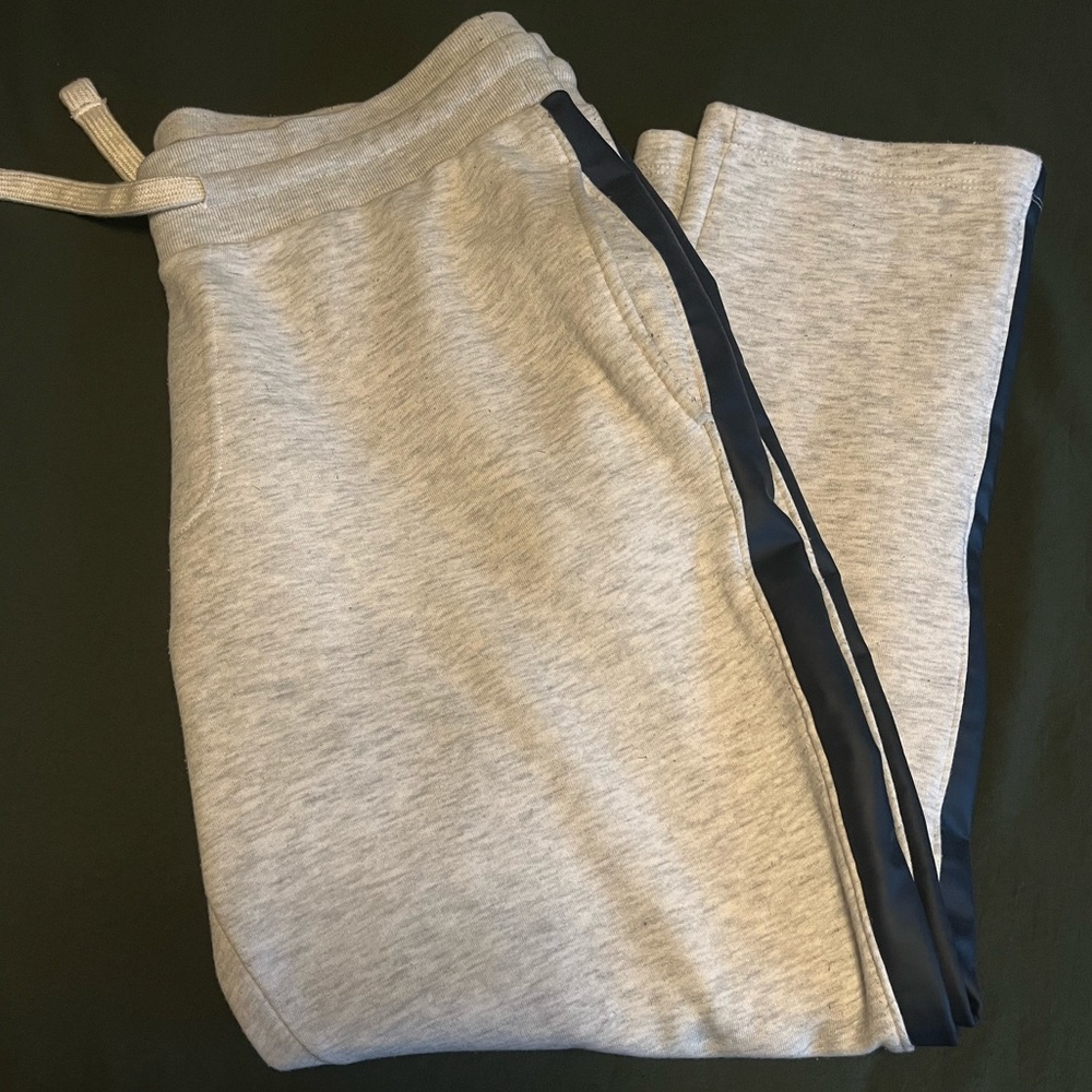 Scotch & Soda Grey Jogger Sweatpants Navy Blue Side Stripe Drawstring, XXL
